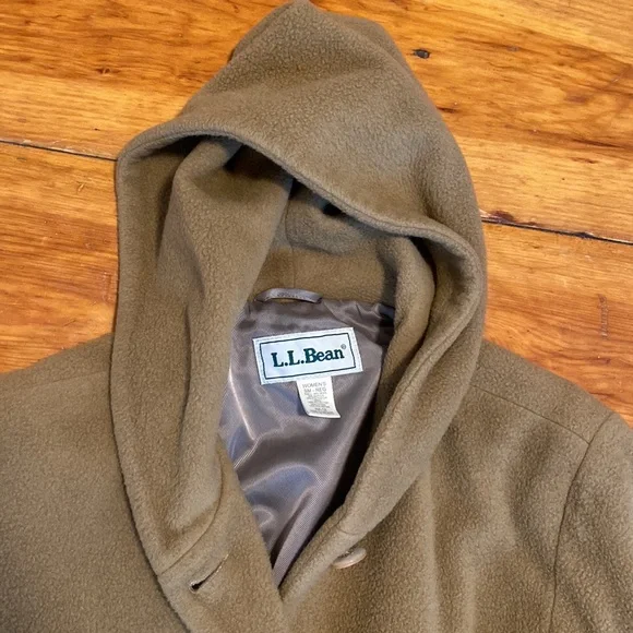 Vintage LL Bean Wool Swing Coat with Hood - Picture 3 of 16